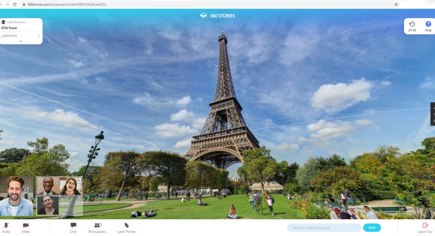 Live tour interface